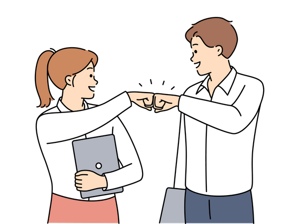 Business team doing fist bump  Illustration