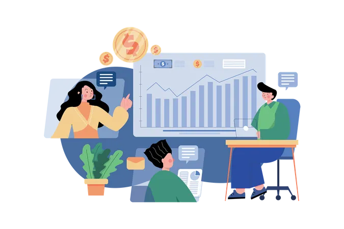 Financial Meeting Illustration Concept A Flat Illustration Isolated On White Background Illustration