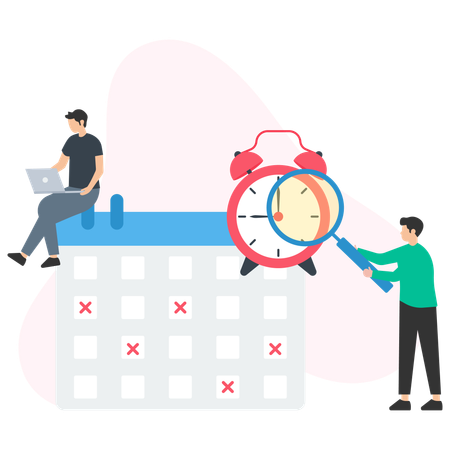 Business team doing Meeting Schedule  Illustration