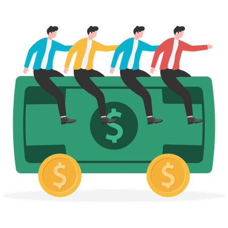 Business team doing money management  Illustration