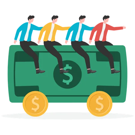 Business team doing money management  Illustration