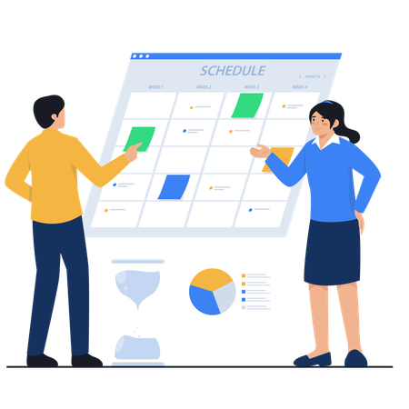 Business team doing monthly planning  Illustration