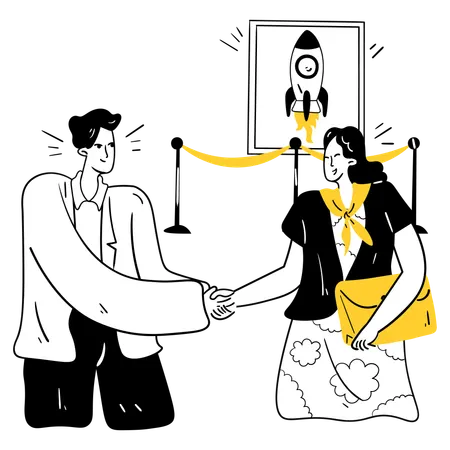 Business team doing Networking and Partnerships  Illustration