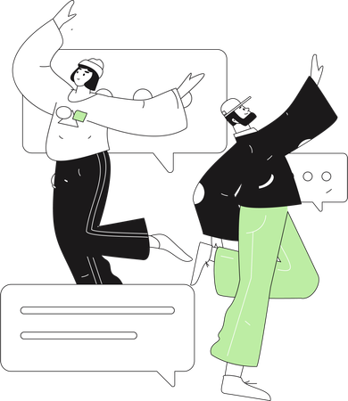 Business team doing online communication  Illustration