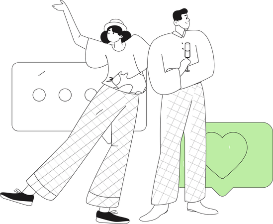Business team doing online communication  Illustration