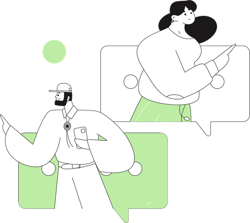 Business team doing online communication  Illustration
