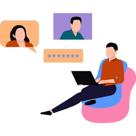 Business team doing online communication  Illustration