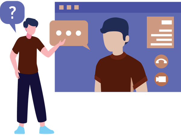 Business team doing online discussion  Illustration