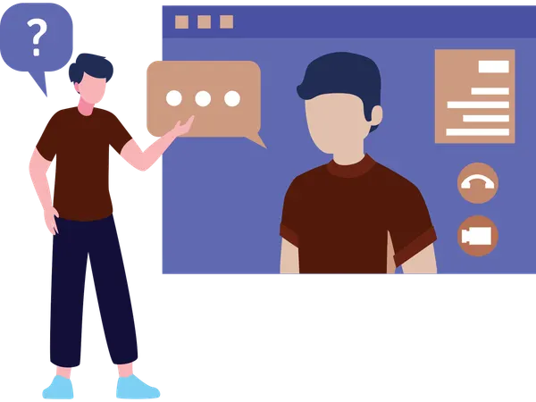 Business team doing online discussion  Illustration