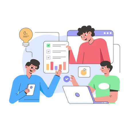 A Well Designed Flat Illustration Of Business Analysis Illustration