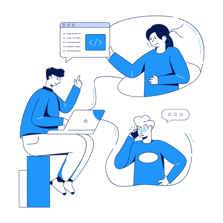 Business team doing online meeting Illustration