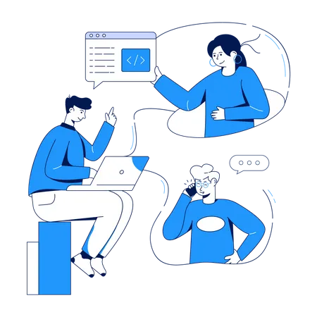 Business team doing online meeting  Illustration