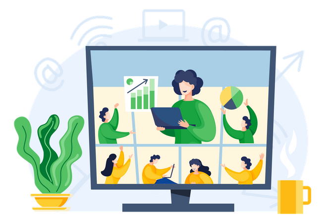 Business team doing online meeting  Illustration