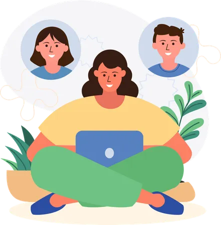 Business Team doing online Meeting  Illustration