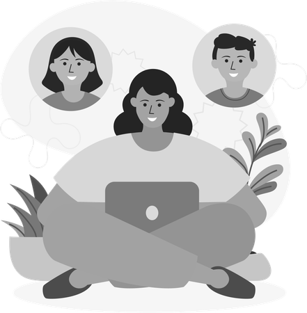 Business Team doing online Meeting  Illustration