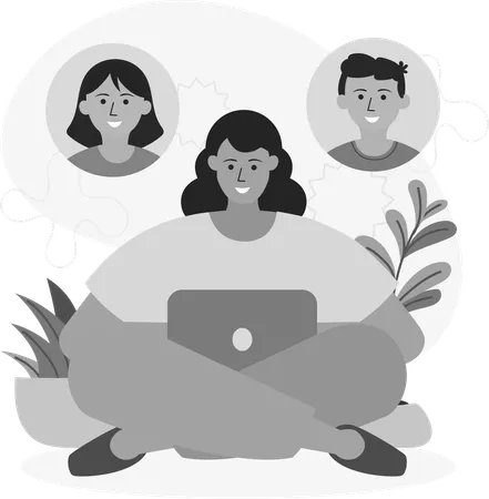 Business Team doing online Meeting  Illustration