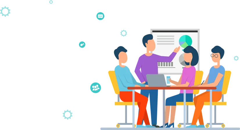 Business team doing online meeting  Illustration