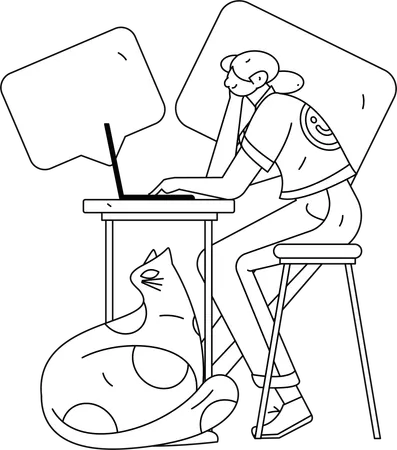 Business team doing online meeting  Illustration