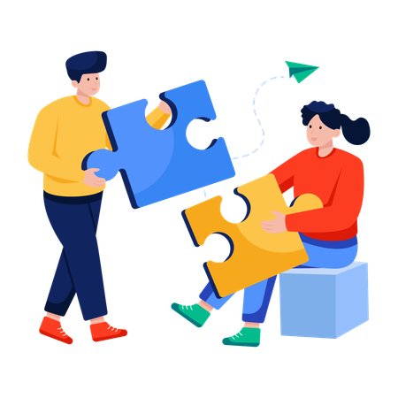 Business team doing Problem solving  Illustration