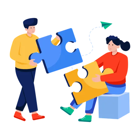 Business team doing Problem solving  Illustration
