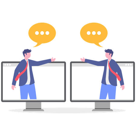 Business team doing remote team meeting  Illustration