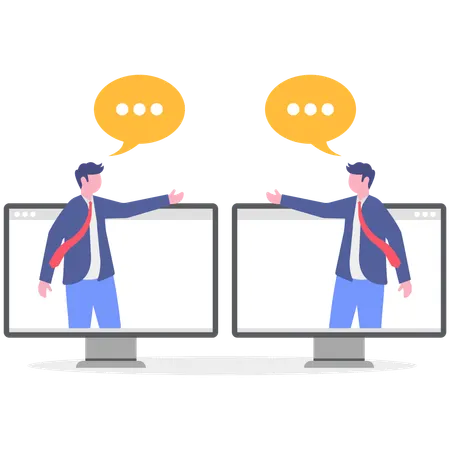 Business team doing remote team meeting  Illustration