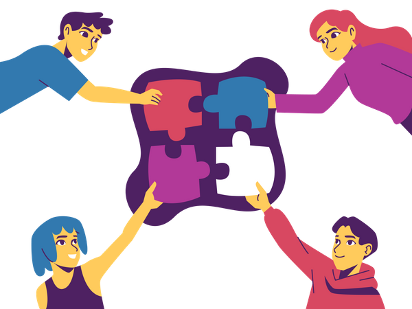 Business Team doing solving problem  Illustration