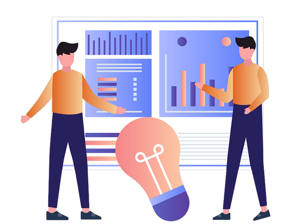 Business team doing business statistics  Illustration