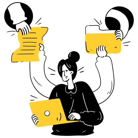 Business team doing task delegation  Illustration