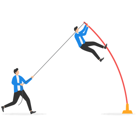 Business team driven business in the direction of success  Illustration