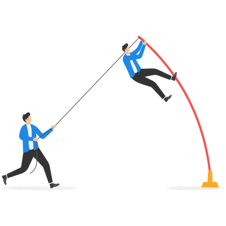 Business team driven business in the direction of success  Illustration