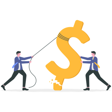 Business team facing financial crisis  Illustration