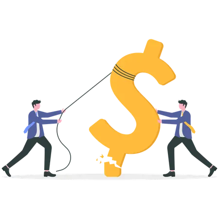 Business team facing financial crisis  Illustration