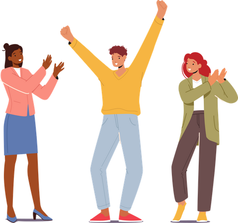 Business-Team feiert Erfolg  Illustration