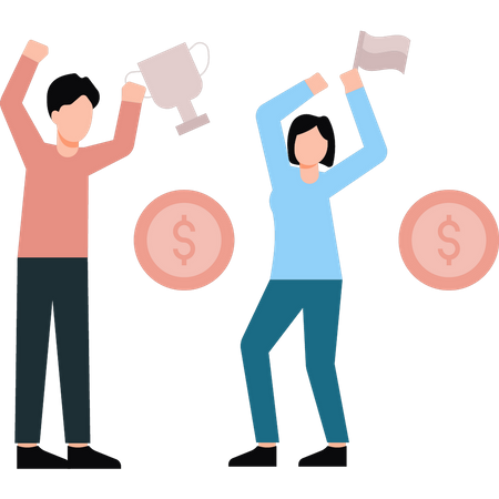 Business-Team feiert Erfolg  Illustration