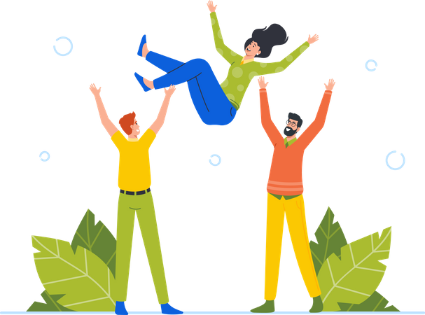 Business-Team feiert Sieg  Illustration