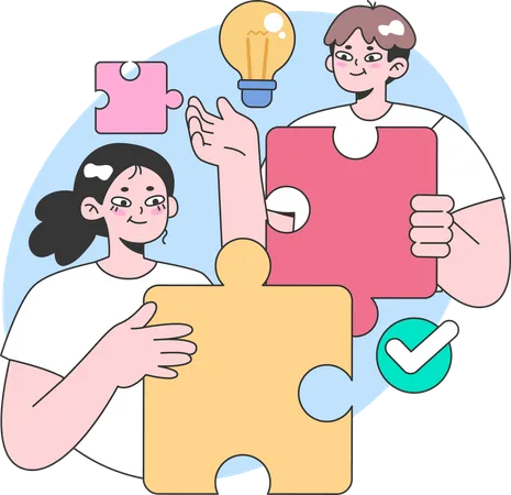 Business team finding business solution  Illustration