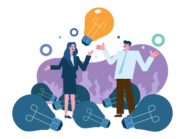 Business team finding ideas for business growth  Illustration