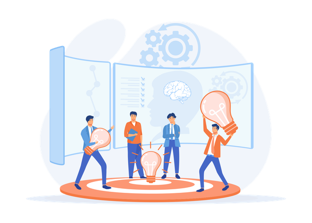 Business Team Finding Solution  Illustration