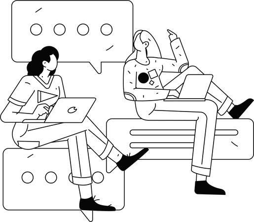 Geschäftsteam bei der Diskussion  Illustration