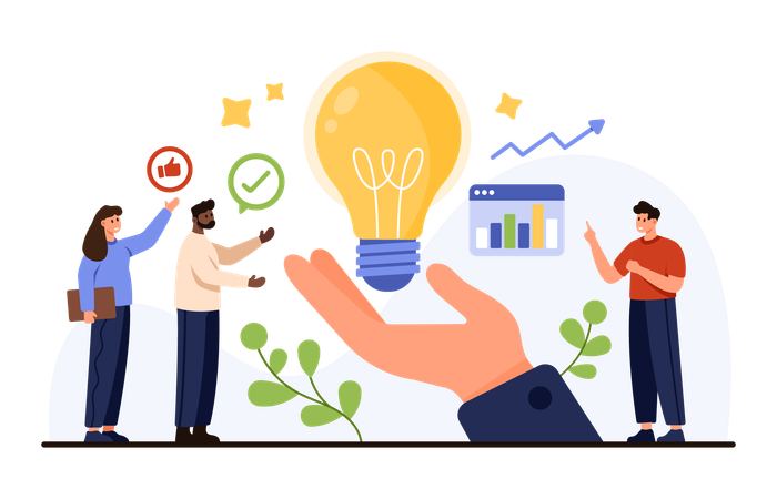 Business Team Generating Creative Business idea  Illustration