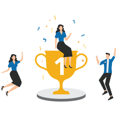 Business team getting achievement  Illustration