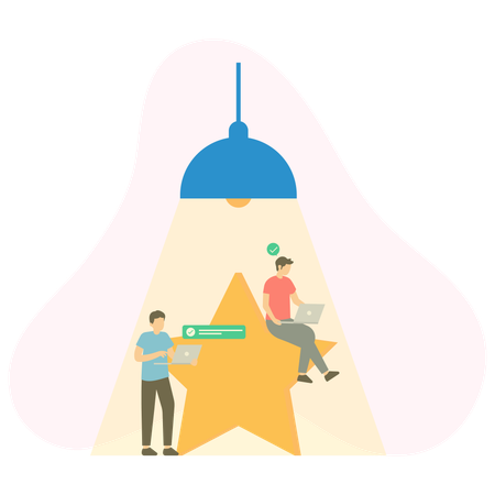 Business team getting creative feedback  Illustration
