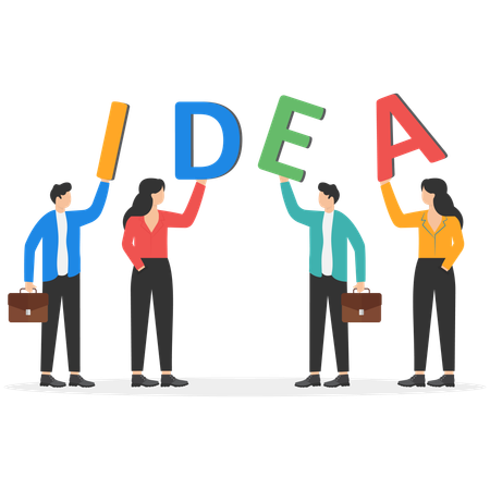 Business team getting business idea  Illustration