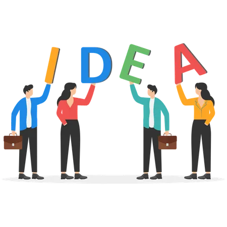 Business team getting business idea  Illustration
