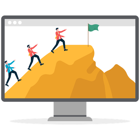 Business team getting online business success  Illustration