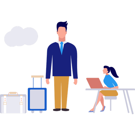 Business team goes on business trip  Illustration