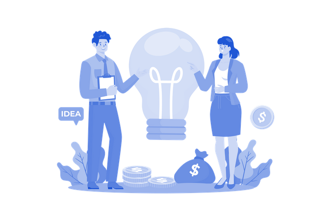 Business Team Got Money Idea  Illustration