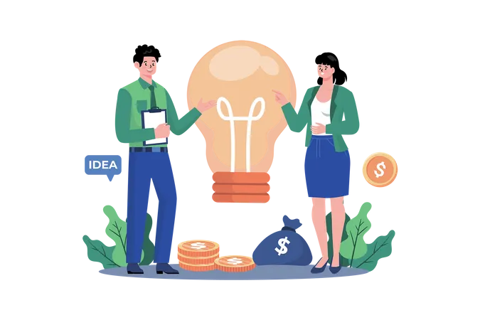 Business Team Got Money Idea  Illustration