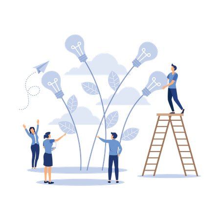 Business team growing ideas  Illustration